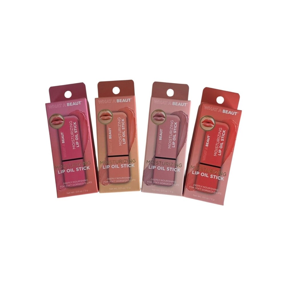 WHAT A BEAUT Moisturizing Lip Oil Stick 0.11 oz ,Lot Of 4